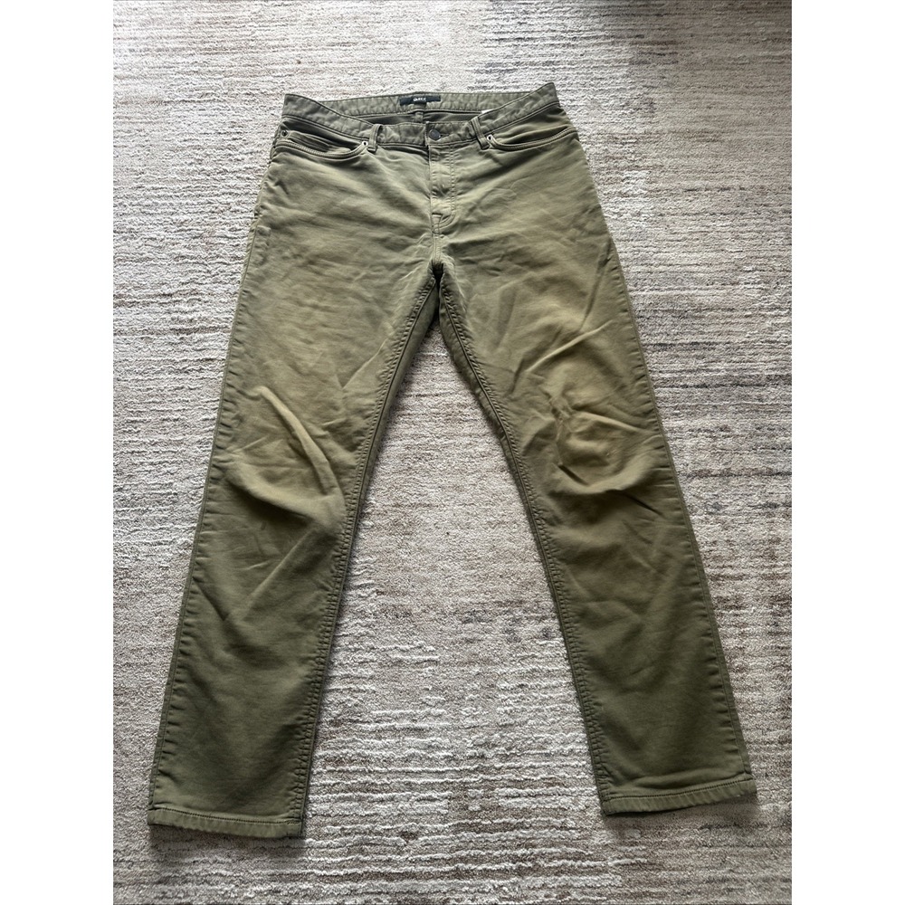 Quince Pants Men Flat Green Size 32x30 Comfort Stretch Traveler 5-Pocket Twill - Picture 1 of 10